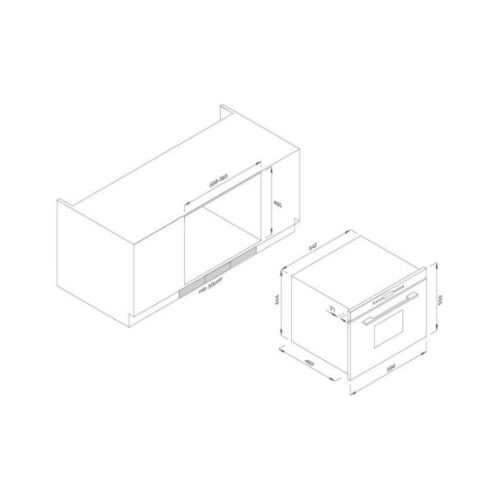 Lò hấp Malloca MST35-IX03 (kính trắng) 5 Kích thước lò hấp Malloca MST35-IX03 (kính trắng)