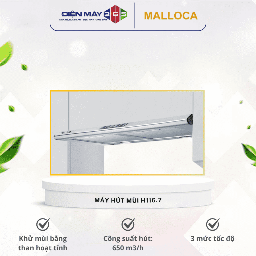 Máy hút khói khử mùi Malloca H116.7 3 Máy hút khói khử mùi Malloca H116.7