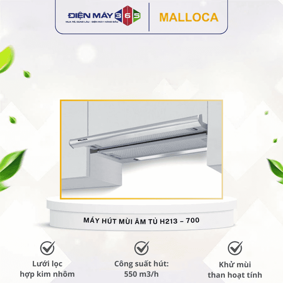 Máy hút mùi âm tủ Malloca H213 - 700 3 Máy hút mùi âm tủ Malloca H213 - 700