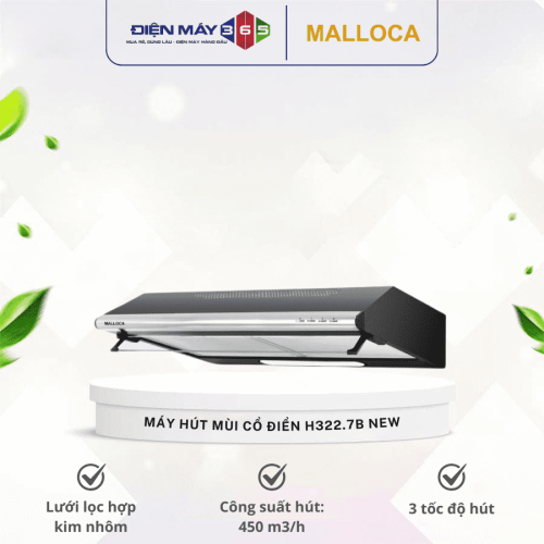 Máy hút mùi cổ điển Malloca H322.7B New