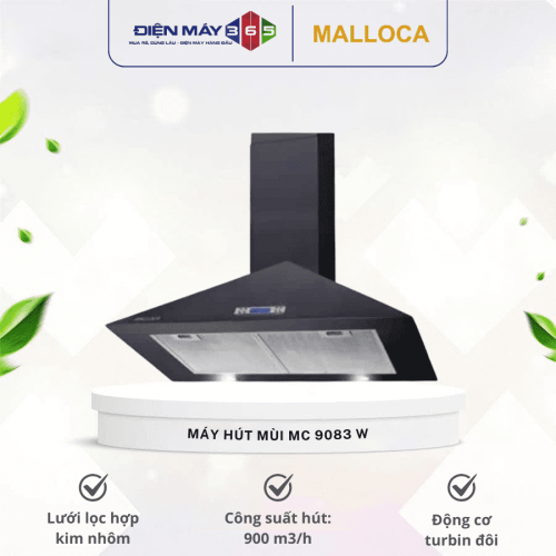 Máy hút mùi dạng ống khói Malloca MC 9083 W