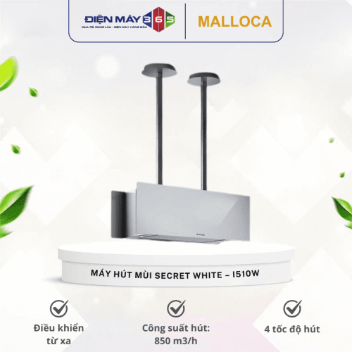 Máy hút mùi đảo Malloca Secret White - I510W