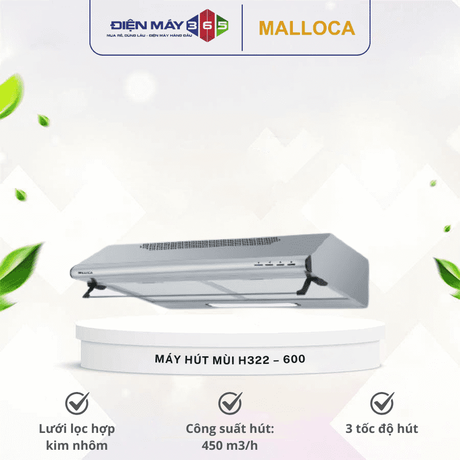 Máy hút mùi MALLOCA H322 - 600 3 Máy hút mùi MALLOCA H322 - 600