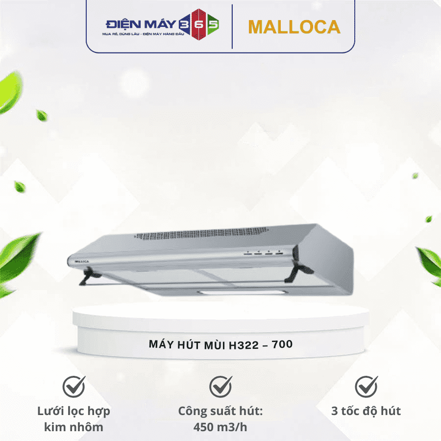 Máy hút mùi Malloca H 322 - 700 3 Máy hút mùi Malloca H 322 - 700