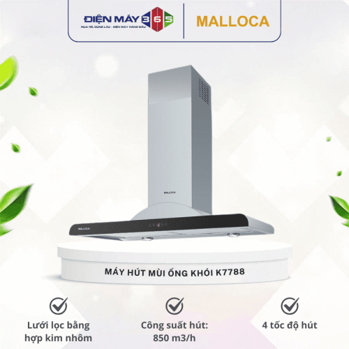 Máy hút mùi ống khói Malloca K7788