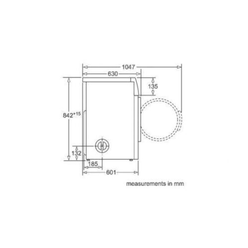 Máy Sấy Quần Áo Bosch WTA74200SG 6 Kích thước của Máy Sấy Quần Áo Bosch WTA74200SG