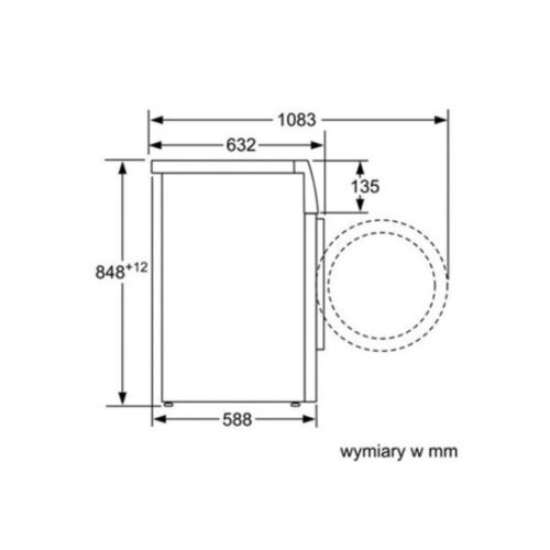 Máy sấy quần áo Bosch WTW85560BY 6 Kích thước của Máy sấy quần áo Bosch WTW85560BY