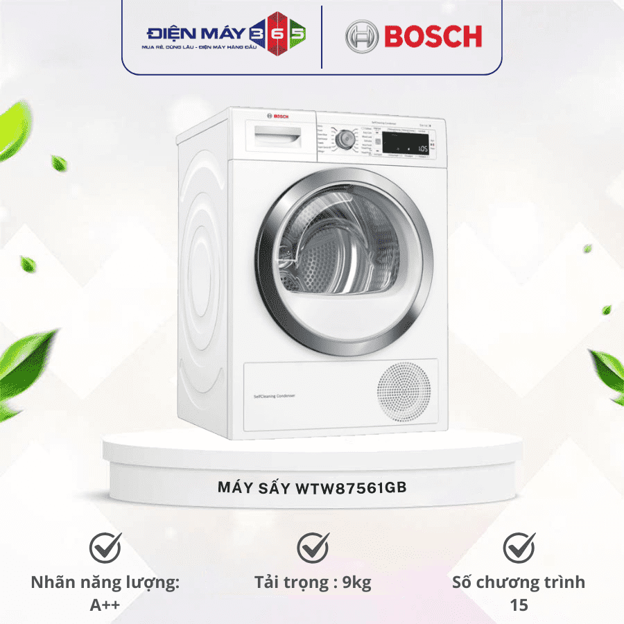 Máy sấy quần áo Bosch WTW87561GB 3 Máy sấy quần áo Bosch WTW87561GB