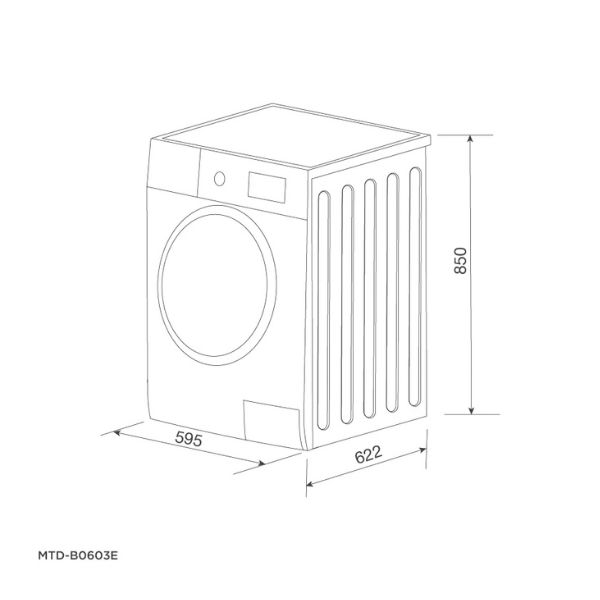 Máy sấy quần áo Malloca MTD-B0603E 3 Kích thước của Máy sấy quần áo Malloca MTD-B0603E