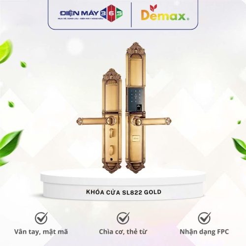 Khóa cửa điện tử Demax SL822 Gold cho đại sảnh - biệt thự