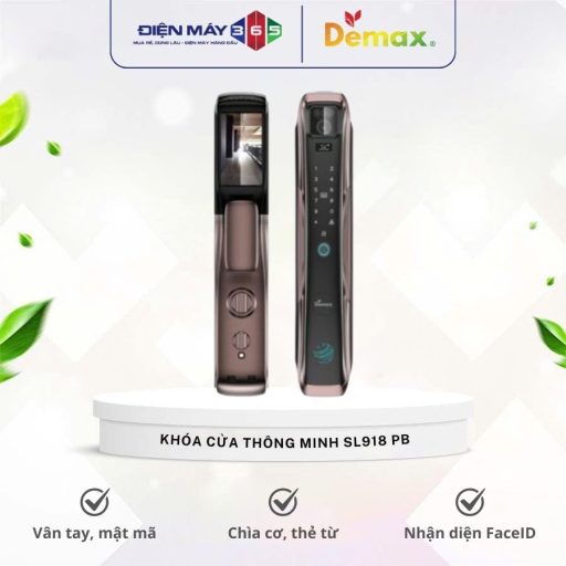 Khoa cua thong minh nhan dien khuon mat FACE ID 3D Demax SL918 PB