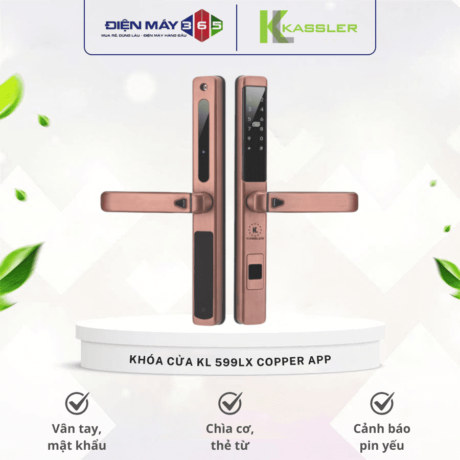 Khóa cửa điện tử Kassler KL 599LX Copper App 3 Khóa cửa điện tử Kassler KL 599LX Copper App