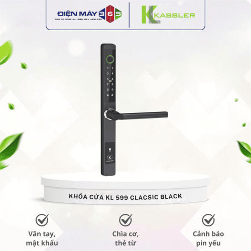 Khóa Cửa Nhôm Kassler KL 599 CLACSIC BLACK (Màu Đen)