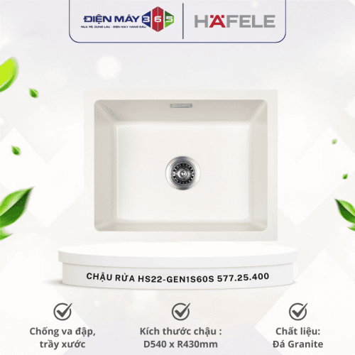 Chậu Rửa Hafele HS22-GEN1S60S - màu Kem 577.25.400