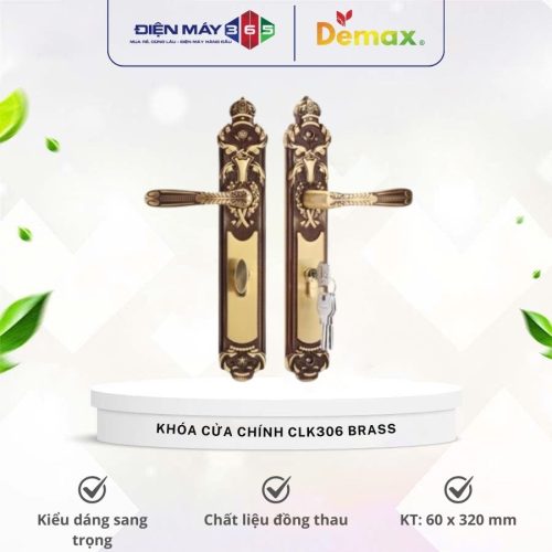 Khóa cửa chính Demax CLK306 Brass