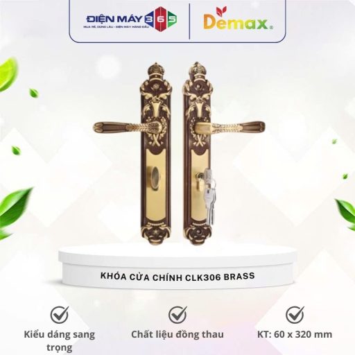 Khoa cua chinh Demax CLK306 Brass