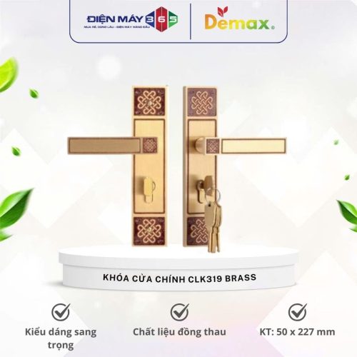 Khóa cửa chính Demax CLK319 Brass