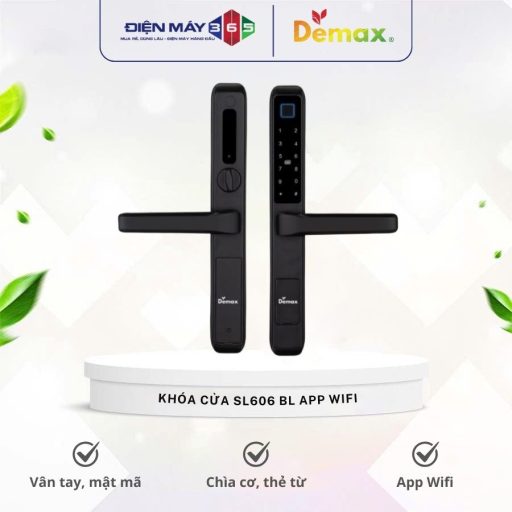 Khoa cua dien tu chong nuoc Demax SL606 BL App Wifi