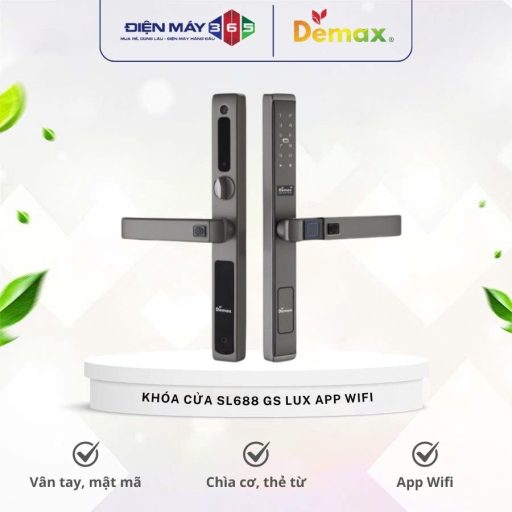 Khoa cua dien tu chong nuoc Demax SL688 GS Lux App Wifi