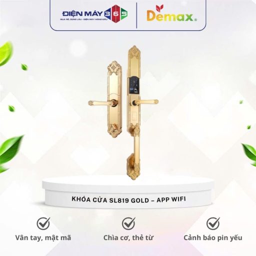 Khoa cua dien tu dai sanh – biet thu Demax SL819 Gold – APP WIFI