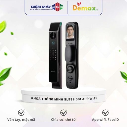 Khoa cua dien tu nhan dien khuon mat Face ID – 3D Demax SL999.001 App Wifi