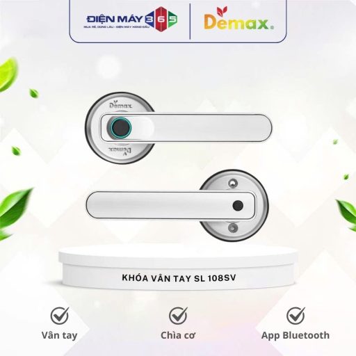 Khóa cửa vân tay Demax SL108 SV 8 Khoa cua van tay Demax SL108 SV