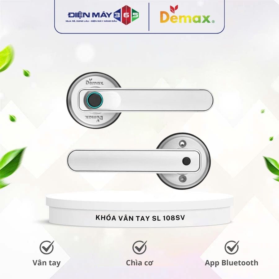 Khóa cửa vân tay Demax SL108 SV 3 Khóa cửa vân tay Demax SL108 SV