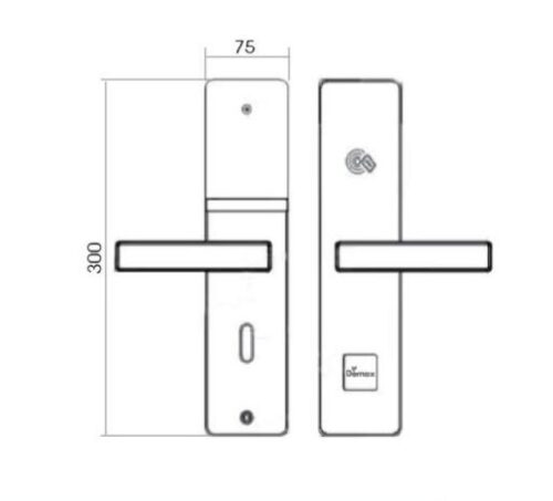 Khóa khách sạn tích hợp đầu đọc thẻ Demax HSL605 SB 5 kích thước Khóa khách sạn tích hợp đầu đọc thẻ Demax HSL605 SB