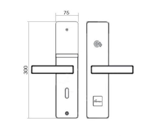 Khóa khách sạn tích hợp đầu đọc thẻ Demax HSL605 SB 4 kích thước Khóa khách sạn tích hợp đầu đọc thẻ Demax HSL605 SB