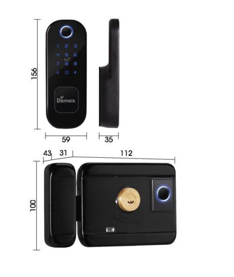 Khóa cửa vân tay Demax SL603 WP App Wifi 4 Khóa cửa vân tay Demax SL603 WP App Wifi - Ảnh 2