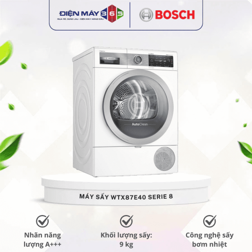 Máy sấy quần áo Bosch WTX87E40 Serie 8 12 may say quan ao bosch wtx87e40 serie 8 optimized