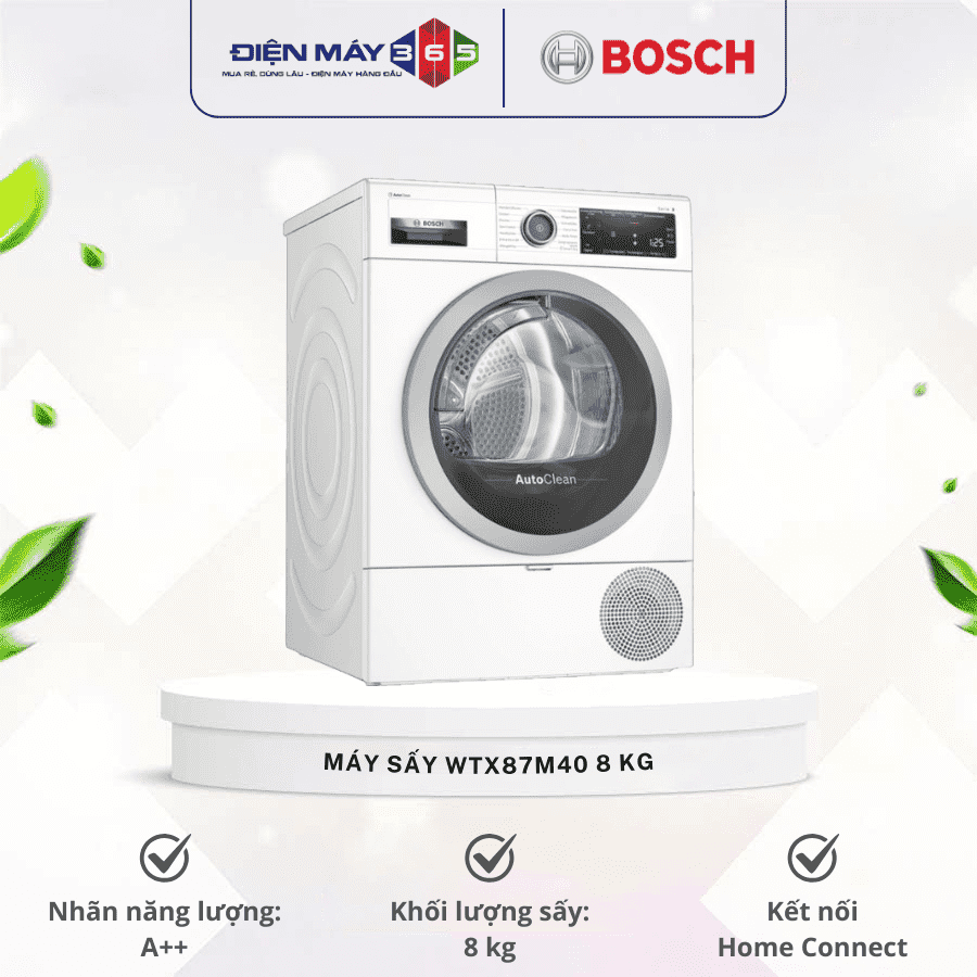 Máy sấy quần áo Bosch WTX87M40 8 kg 3 Máy sấy quần áo Bosch WTX87M40 8 kg