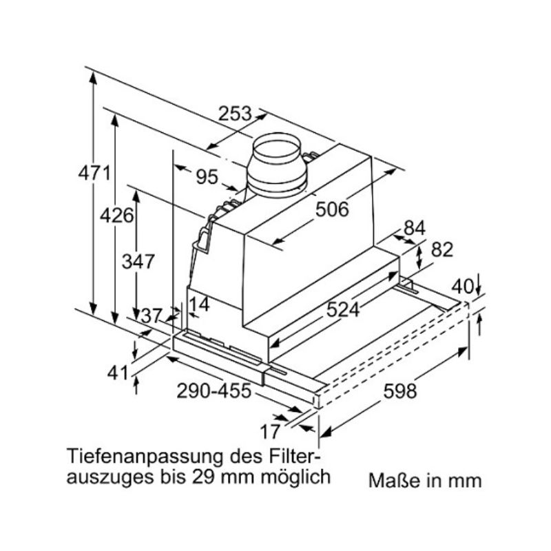 Máy hút mùi Bosch DFR067A52 5 Kích thước máy hút mùi Bosch DFR067A52