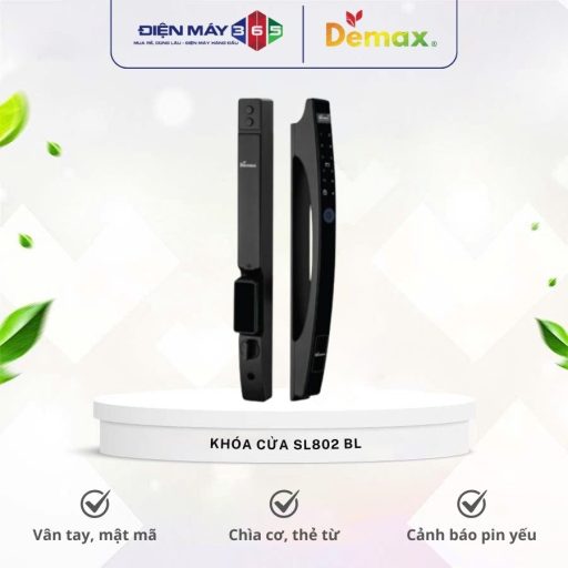 Khóa cửa điện tử chống nước Demax SL802 BL 8 Khoa cua dien tu chong nuoc Demax SL802 BL