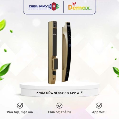 Khóa cửa điện tử chống nước Demax SL802 CG App Wifi