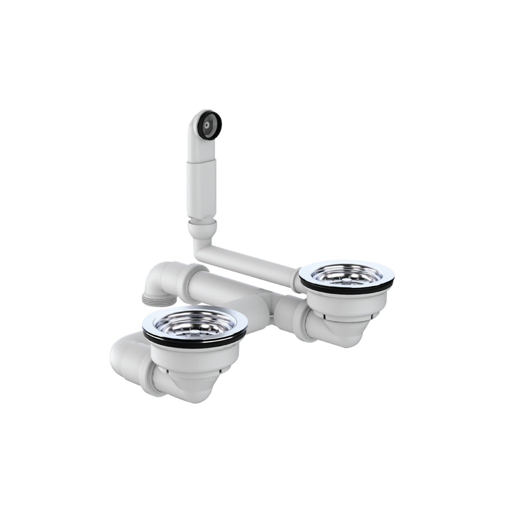 Bộ xả chậu rửa bát 2 hộc Hafele 570.35.915 3 Bộ Xả Chậu Rửa Chén 2 Hộc Hafele 570.35.915