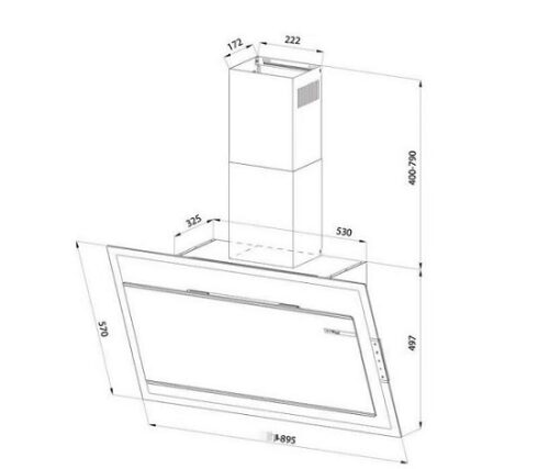 Máy hút mùi Eurosun EH-90CN78B 8 kích thước của máy hút mùi Eurosun EH-90CN78B