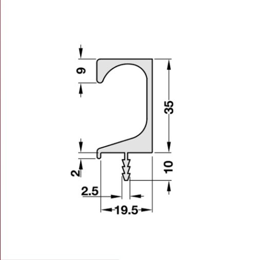 Tay nắm dạng thanh nhôm 3000mm Hafele 126.27.803 4 Tay Nắm Dạng Thanh Nhôm 3000mm Hafele 126.27.803