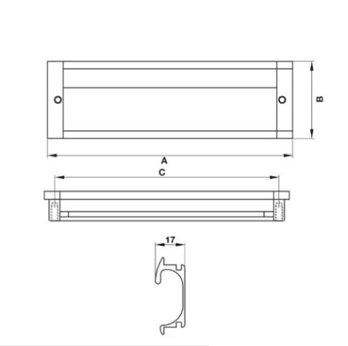 Tay nắm tủ âm 205mm Hafele 151.76.924 5 Tay Nắm Tủ Âm 205mm Hafele 151.76.924