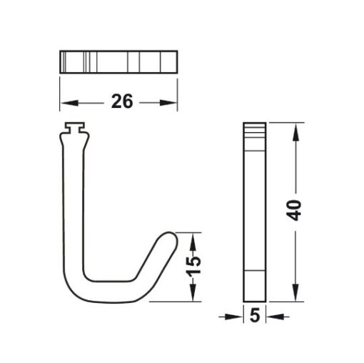 Móc treo đồ làm bếp Hafele 523.00.390 4 Móc Treo Đồ Làm Bếp Hafele 523.00.390