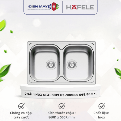 Chậu inox Hafele CLAUDIUS HS-SD8650 565.86.271