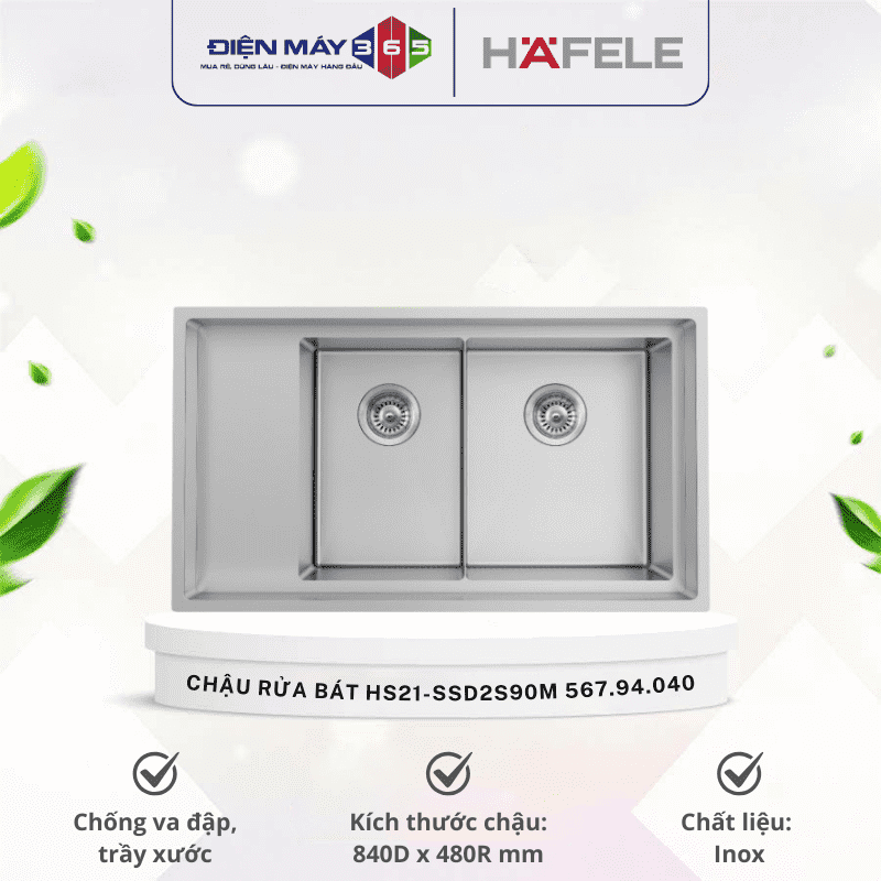 Chậu rửa bát Hafele HS21-SSD2S90M 567.94.040 3 Chậu rửa bát Hafele HS21-SSD2S90M 567.94.040