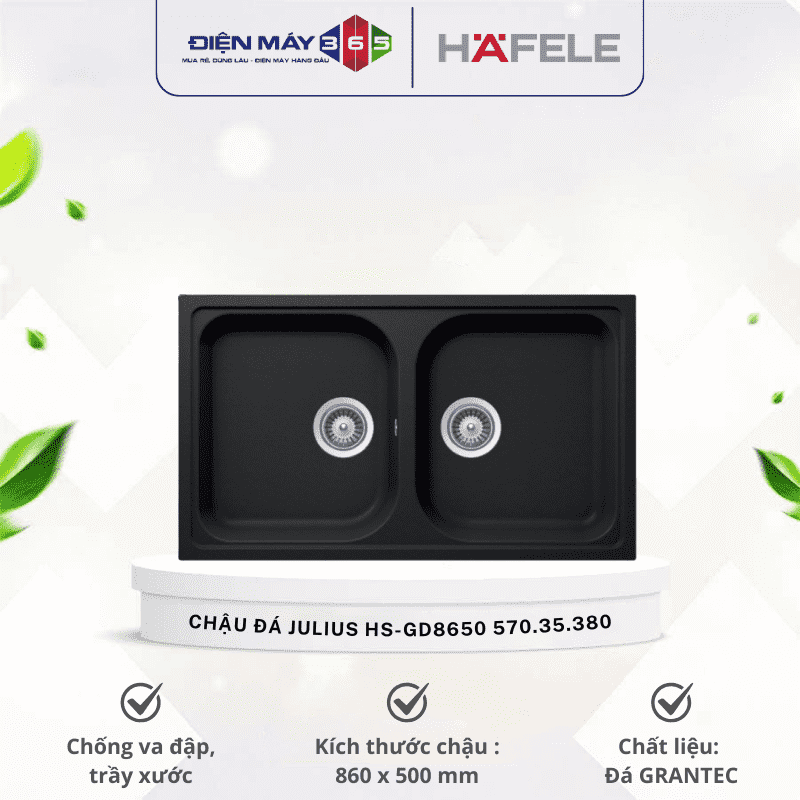 Chậu đá Hafele JULIUS HS-GD8650 570.35.380 3 Chậu đá Hafele JULIUS HS-GD8650 570.35.380