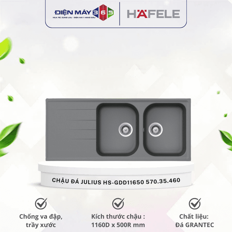Chậu đá Hafele JULIUS HS-GDD11650 570.35.460 3 Chậu đá Hafele JULIUS HS-GDD11650 570.35.460