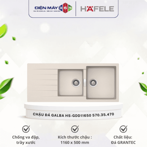 Chậu Rửa Đá Hafele HS19-GED2S80 570.35.470 4 570 optimized.35.470