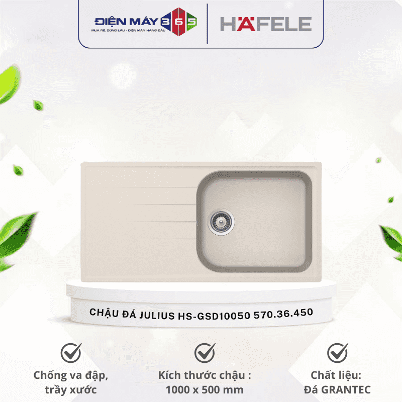 Chậu đá Hafele JULIUS HS-GSD10050 570.36.450 3 Chậu đá Hafele JULIUS HS-GSD10050 570.36.450