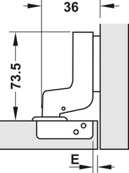 Bản lề lọt lòng Metalla A DIY 110º Hafele 493.03.025 5 Kích thước của Bản lề lọt lòng Metalla A DIY 110º Hafele 493.03.025