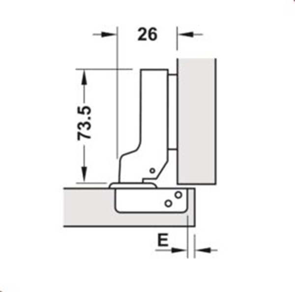 Bản lề Metalla SM không bật 110° trùm nửa Hafele 315.18.301 4 Kích thước của Bản lề Metalla SM không bật 110° trùm nửa Hafele 315.18.301