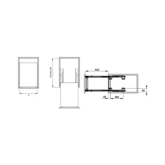 Bộ rổ gia vị Sonata Hafele 549.20.233 mạ chrome 4 Kích thước của Bộ rổ gia vị Sonata Hafele 549.20.233 mạ chrome