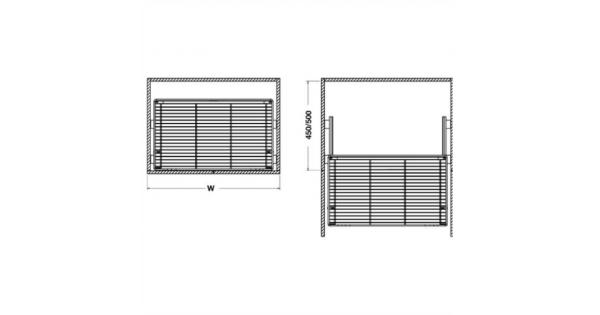 Bộ rổ kéo Hafele 549.03.134 cho tủ bếp dưới rộng 600mm 4 Kích thước của Bộ rổ kéo Hafele 549.03.134 cho tủ bếp dưới rộng 600mm